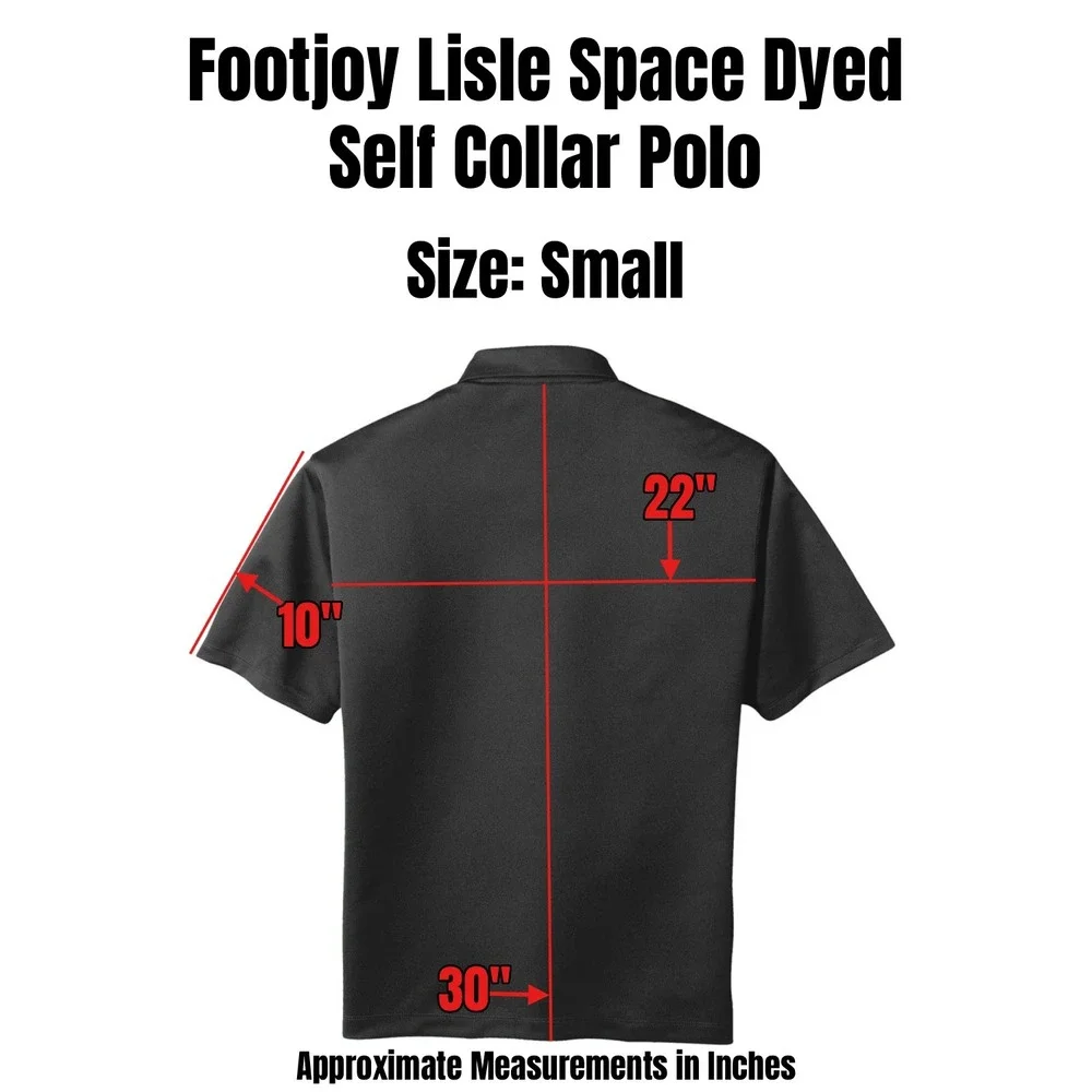 Footjoy Lisle Space Dyed Self Collar Polo Shirt Mens Small Blue Performance Golf - Picture 2 of 9
